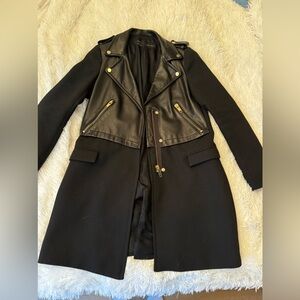 Zara black coat with gold detailing size medium